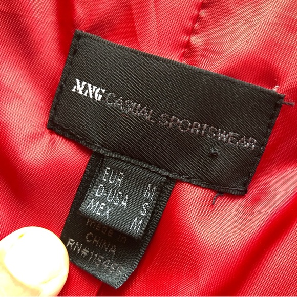 MNG Red Wool Blend Trench Winter Coat Jacket Casual Sportswear Women’s Size M - Picture 6 of 16